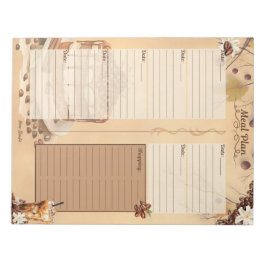 Bloc De Notas Mañana Brew 7 días Planner de comida a distancia