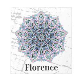 Bloc De Notas Mandala. Grunge style with personalized name.