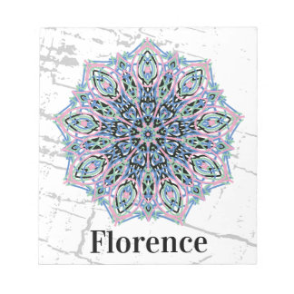 Bloc De Notas Mandala. Grunge style with personalized name.