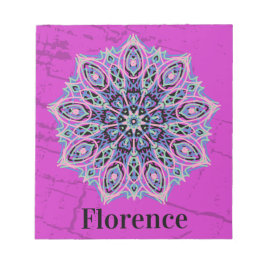 Bloc De Notas Mandala. Grunge style with personalized name.