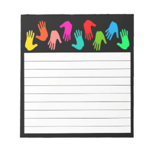 Bloc De Notas Manos del multicolor