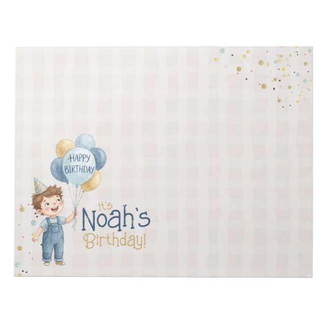 Bloc De Notas Mantel individual personalizado para cumpleaños de (Frente)