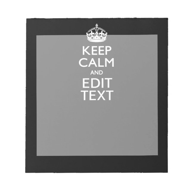 Bloc De Notas Mantener la CALMA personalizada Tener tu texto en  (Frente)