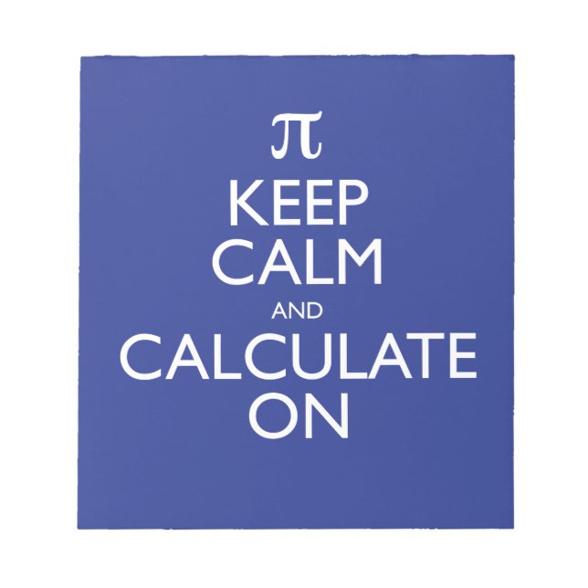 Bloc De Notas Mantener la calma y calcular en (Frente)