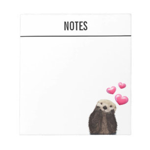 Bloc De Notas Mantequilla con corazones de amor rosados