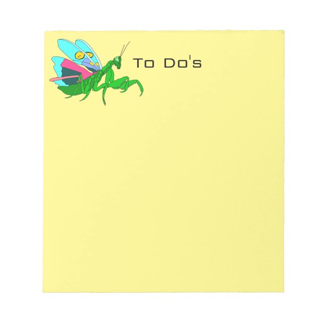 Bloc De Notas Mantis de oración colorida (Frente)