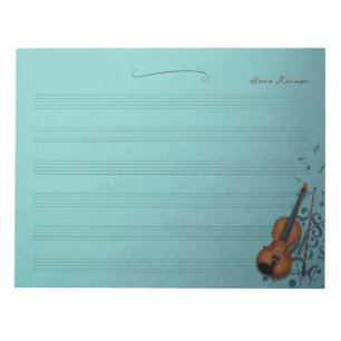 Bloc De Notas Manuscrito de música en violín Haute Bohème Turquo