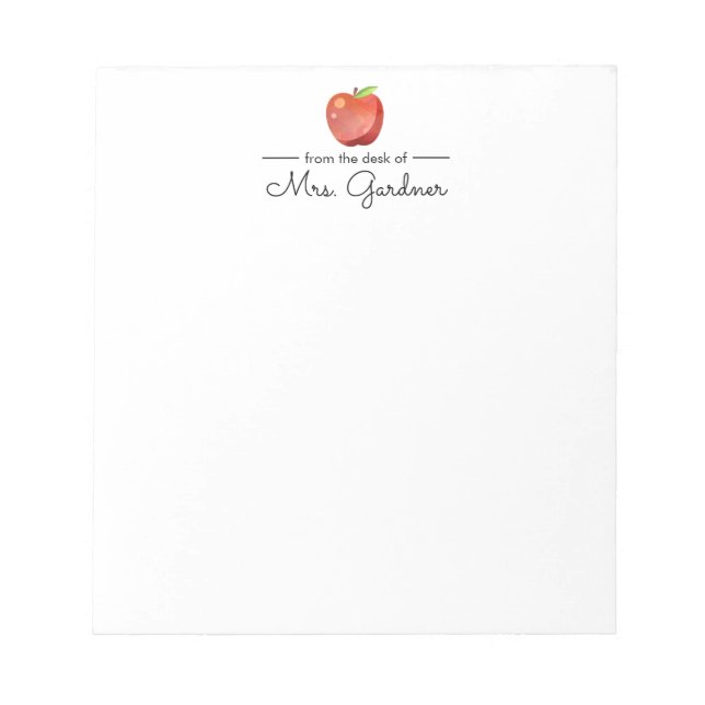 Bloc De Notas Manzana brillante | Profesora de guardería (Frente)