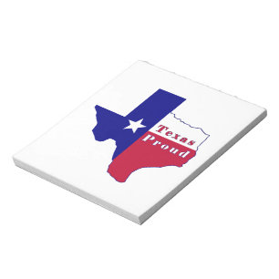 Bloc De Notas Mapa de Bandera Orgullosa de Texas