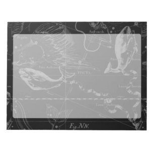 Bloc De Notas Mapa de Constelación Pisces Hevelius 1690 Grabado