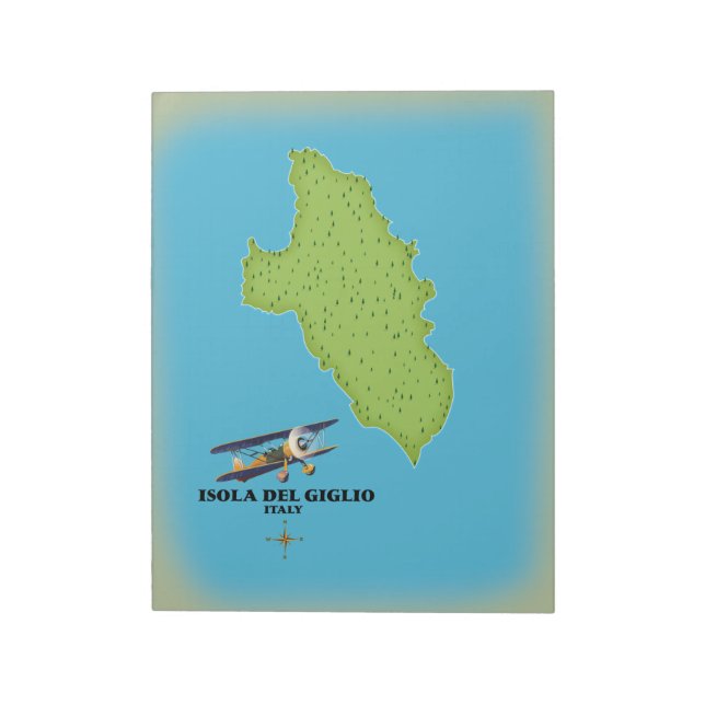 Bloc De Notas Mapa de Isola del Giglio Italia (Lado Izquierdo)
