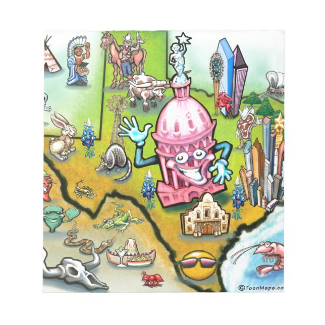 Bloc De Notas Mapa de Personalizados de Austin Texas (Frente)