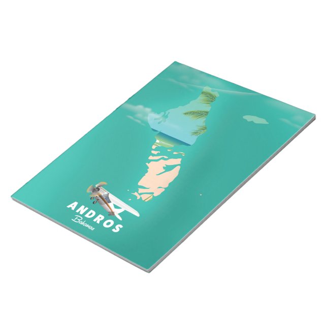 Bloc De Notas Mapa de vacaciones de Andros Bahamas. (Lado Derecho)