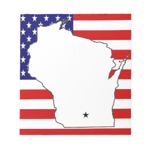 BLOC DE NOTAS MAPA DE WISCONSIN