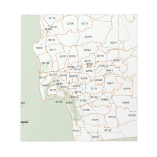 Bloc De Notas Mapa del código postal de San Diego