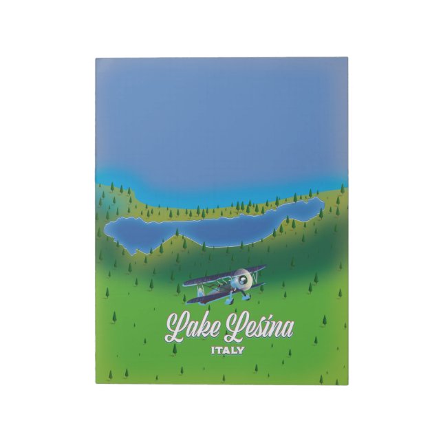 Bloc De Notas Mapa del lago Lesina Italia (Lado Izquierdo)