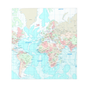 Bloc De Notas Mapa del mundo