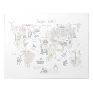 Bloc De Notas Mapa del mundo animal