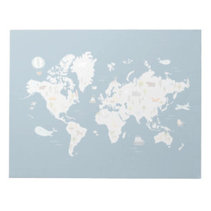 Bloc De Notas Mapa del mundo animal