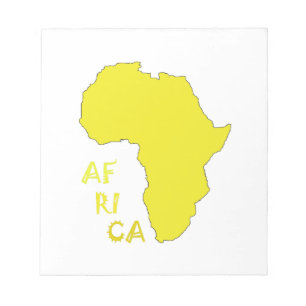 Bloc De Notas Mapa divertido de África amarillo