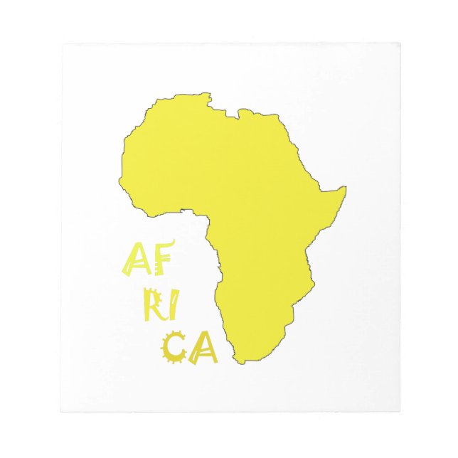 Bloc De Notas Mapa divertido de África amarillo (Frente)