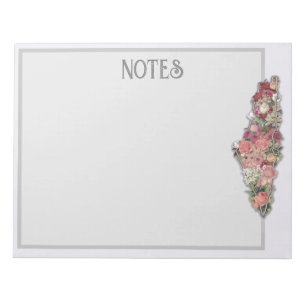 Bloc De Notas Mapa floral palestino BASIC Notes Notepad Gray