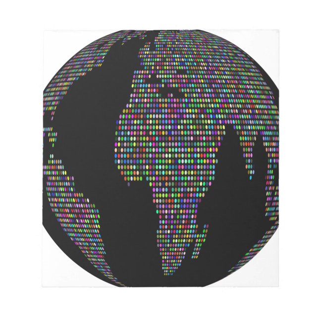 Bloc De Notas mapa mundial del planeta (Frente)