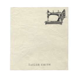 Bloc De Notas Máquina de coser antigua con nombre