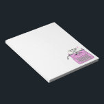 Bloc De Notas Máquina de escribir rosa retro vintage de la mesa<br><div class="desc">Máquina de escribir de época en personalizable rosa con tu texto.</div>