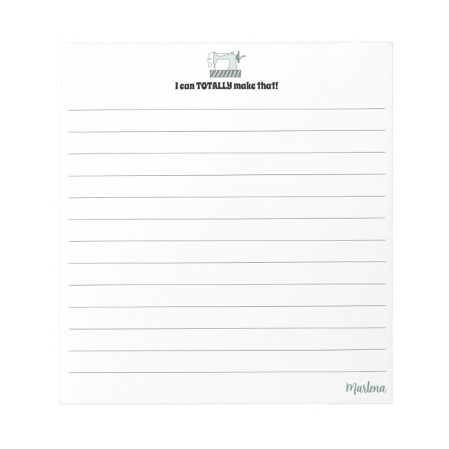 Bloc De Notas Máquina magnética de coser azul de costura de cost (Frente)