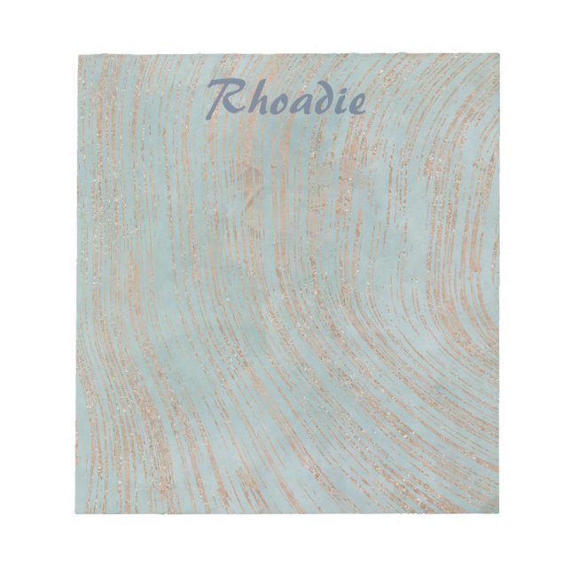 Bloc De Notas Marble azul y cobre encantadores (Frente)