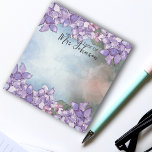 Bloc De Notas Marco De Hidrangea Púrpura De Acuarela Desde El Es<br><div class="desc">Diseño de bloc de notas personalizado y elegante, con marco de hidrangea de color púrpura sobre un fondo de gradiente verde azulado/verde/azul. El texto es completamente editable. Utilice la opción Personalizar para realizar cambios. Utilice la herramienta Editar diseño para realizar más ajustes, como cambiar el tipo de letra, el color...</div>
