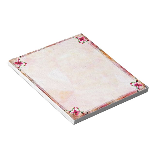Bloc De Notas Marco floral rosa (Lado Derecho)