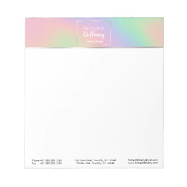 Bloc De Notas Marco Metalizado del efecto arcoiris holográfico m