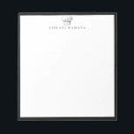 Bloc De Notas Marco negro del logotipo del Gorra del chef<br><div class="desc">Diseño del logo de un chef gorra con marco negro,  personalizado con su nombre,  bloc de notas. Se pueden personalizar el estilo y el color del tipo de letra del texto.</div>
