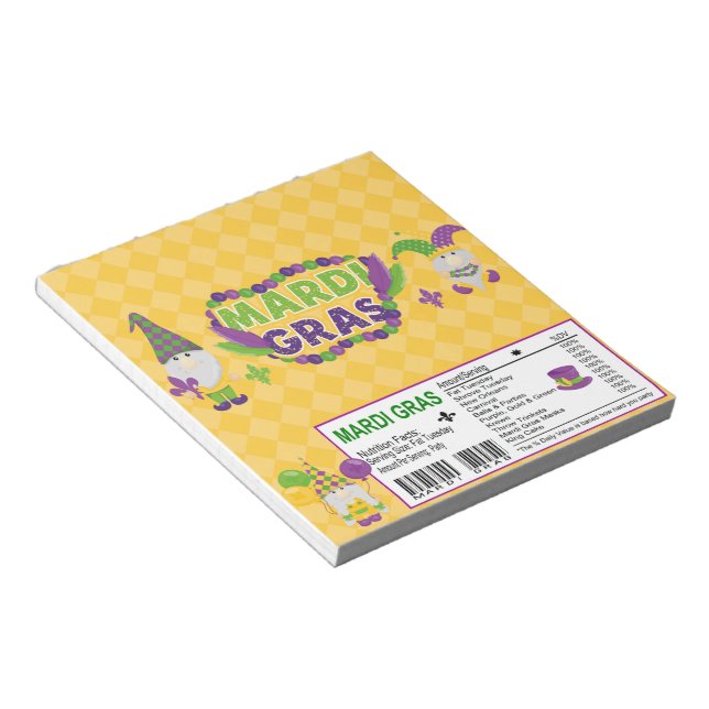 Bloc De Notas Mardi Gras Candy Bar Wrapper Party Favorece (Lado Derecho)
