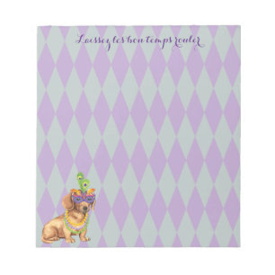 Bloc De Notas Mardi Gras Dachshund