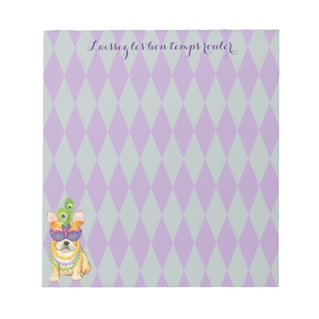 Bloc De Notas Mardi Gras Frenchie (Frente)
