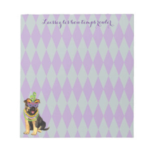 Bloc De Notas Mardi Gras German Shepherd