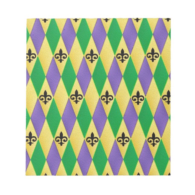 Bloc De Notas Mardi Gras Harlequin Fleur De Lis (Frente)