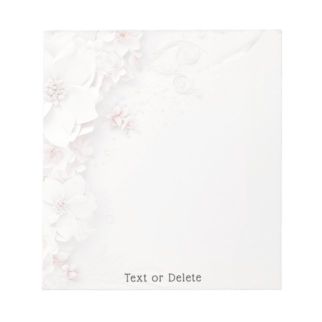 Bloc De Notas Marfil Rubor Pink Floral Notepad (Frente)