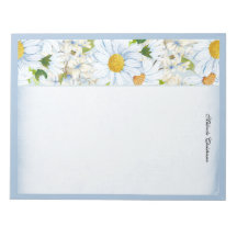 Margarita Floral Vintage Polvo Azul Acuarela Nombr