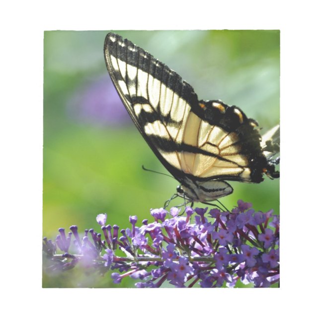 Bloc De Notas Mariposa amarilla y negra en Lavender (Frente)