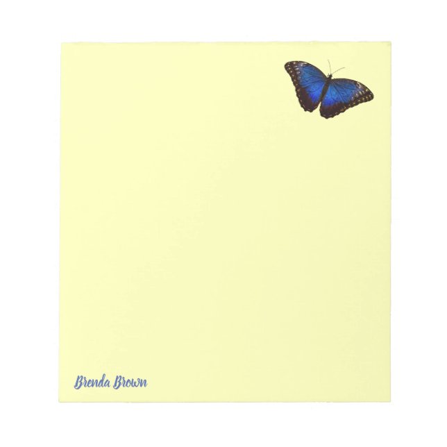 Bloc De Notas Mariposa de Morfo Azul personalizada (Frente)
