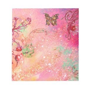 BLOC DE NOTAS MARIPOSA EN FUCHSIA ROSA
