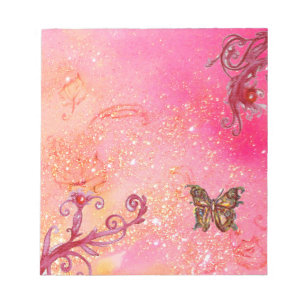 BLOC DE NOTAS MARIPOSA EN FUCHSIA ROSA