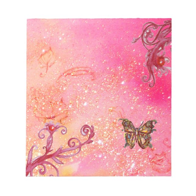BLOC DE NOTAS MARIPOSA EN FUCHSIA ROSA (Frente)