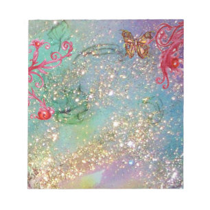 BLOC DE NOTAS MARIPOSA EN LOS DERRAMES VERDES AZULES