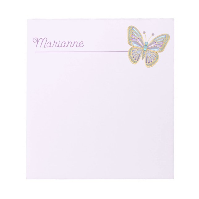 Bloc De Notas Mariposa jewel Purple Blue Gold (Frente)