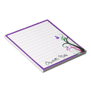 Bloc De Notas Mariposa morada personalizada